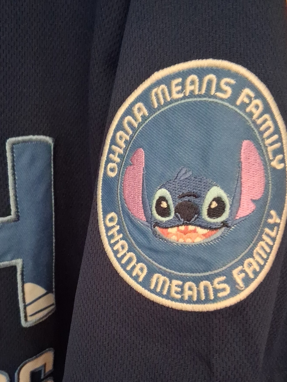 Disney Lilo And Stitch Baseball Jersey with Light Blue Trim Unisex Mens Size M - Picture 5 of 5